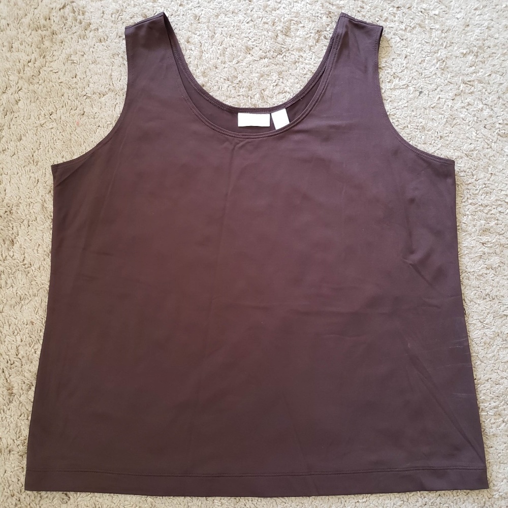 Chicos Microfiber Stretch Tank Chocolate Brown 3
